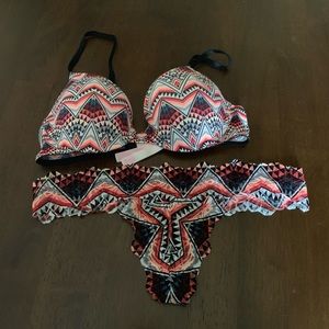 Aztec pattern bra and Panty set from Pink